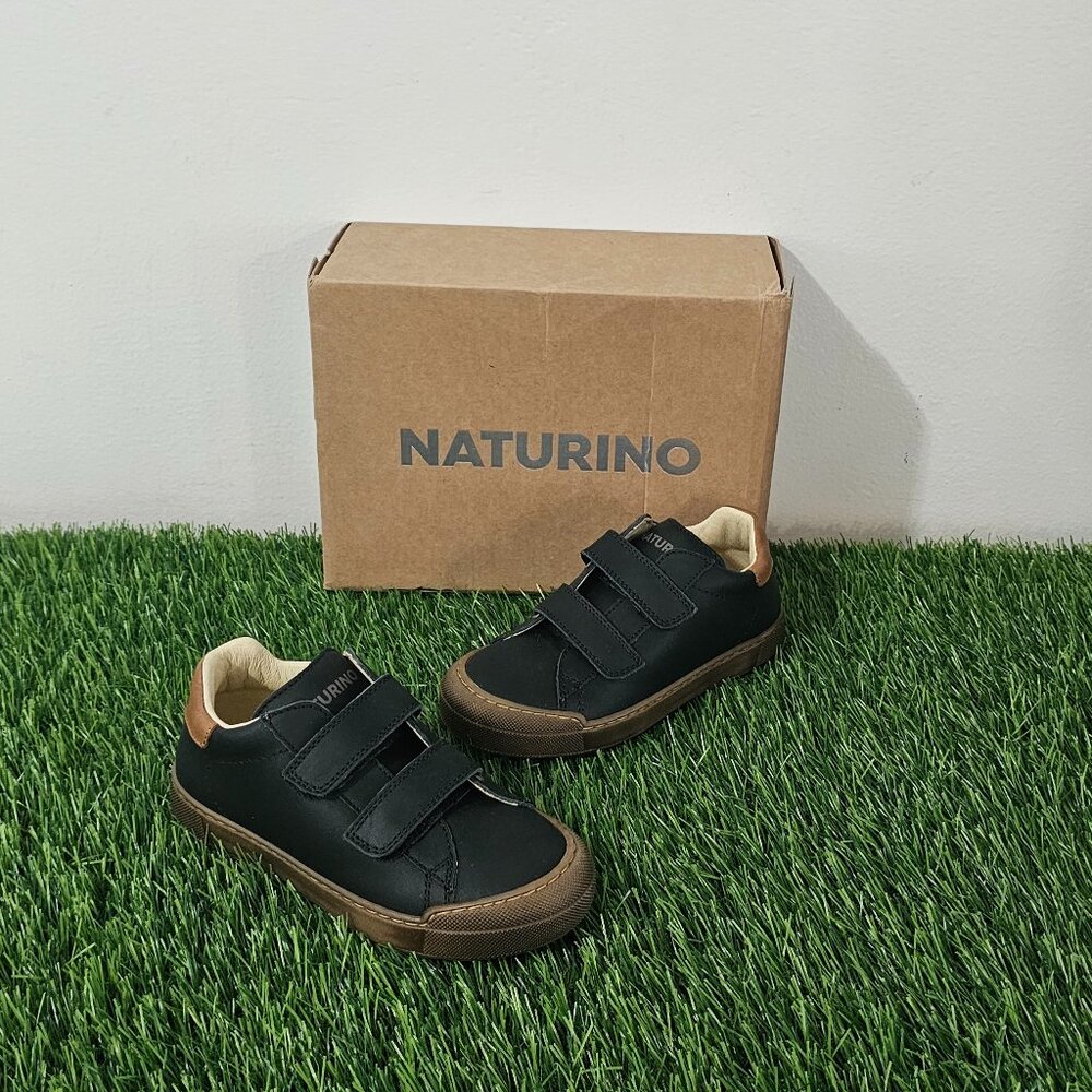 NATURINO EINDHOVEN 2 VL. Leather sneakers, Black - Cuoio - Kid's EU 28 / US 11